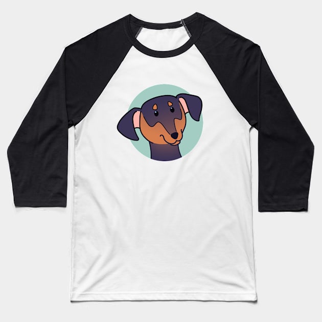 Miniature Pinscher Baseball T-Shirt by Abbilaura